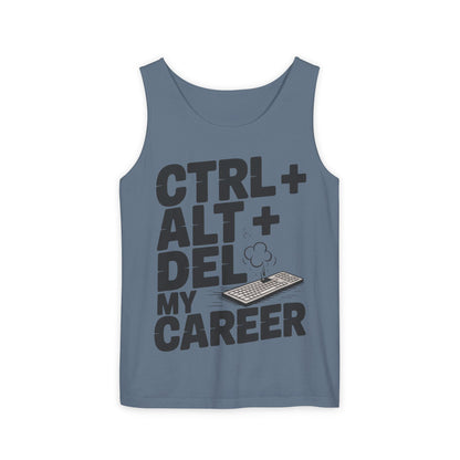 Ctrl Alt Del My Career Men's Tank Top, Funny Geek Sarcastic Office Humor Summer Shirt
