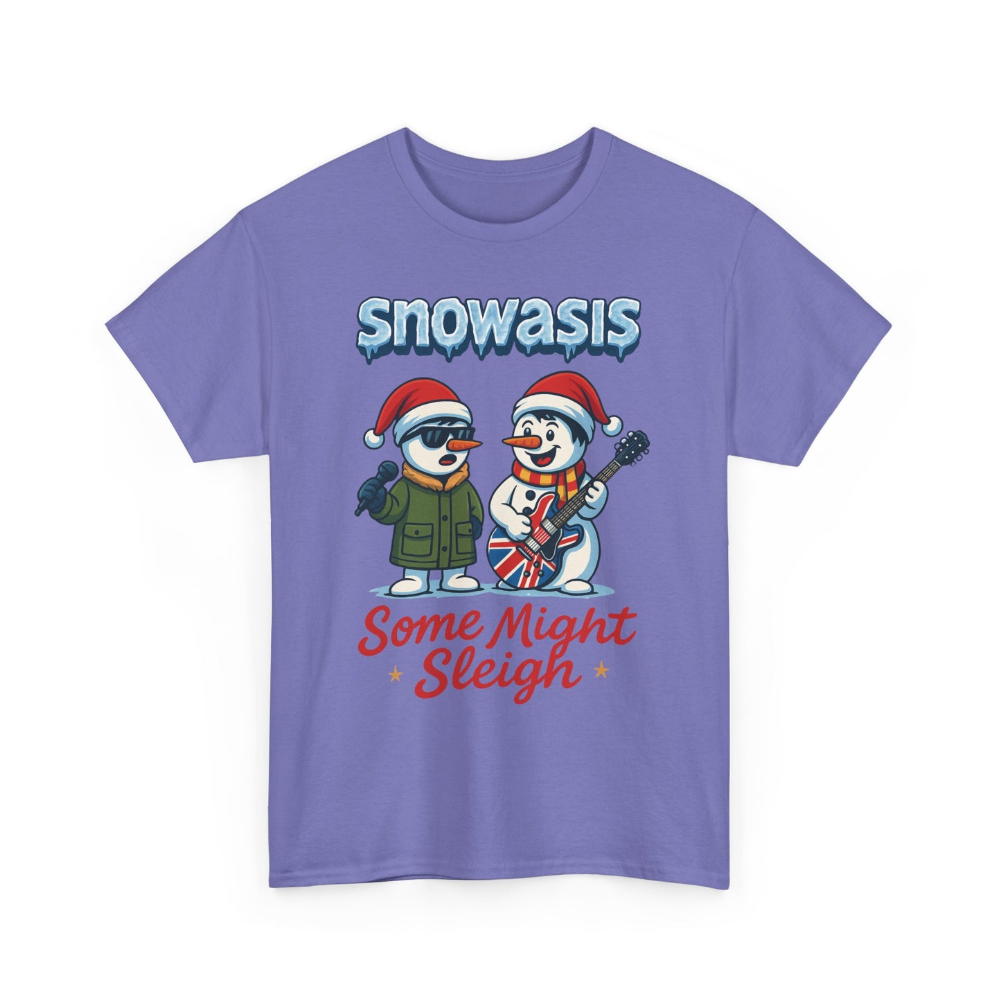 Funny Snowasis Women's Christmas T-Shirt, Retro Music Holiday Tee