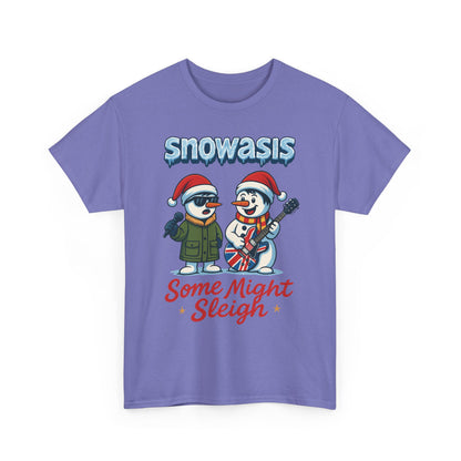 Funny Snowasis Women's Christmas T-Shirt, Retro Music Holiday Tee