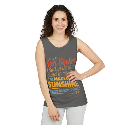 Sun Seeker Summer Quote Tank Top, Made of Sunshine Beach Vibes Tee, Ocean Breeze Please Tank Top for Women, Salt in the Air Sand Top