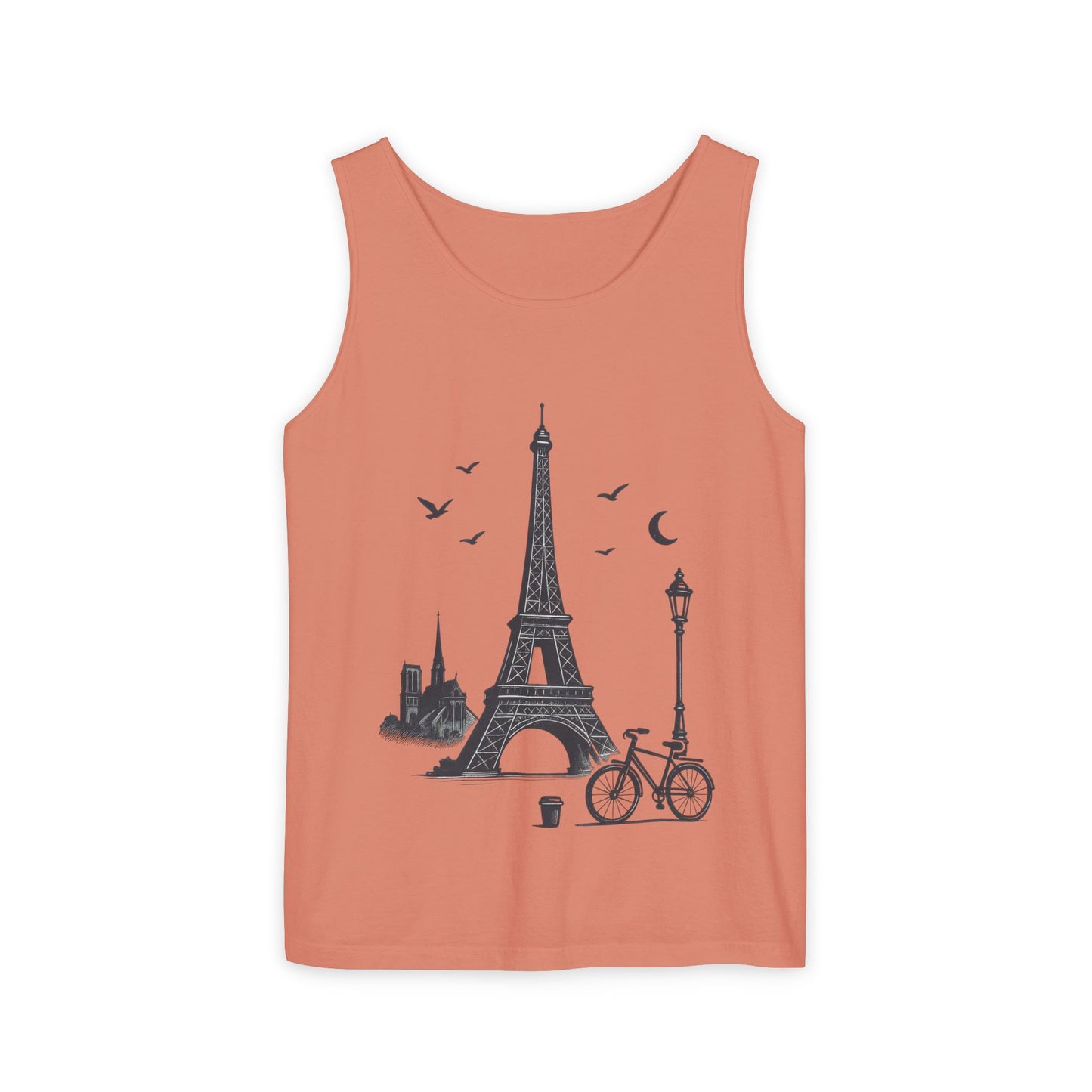 Parisian Dreams Tank Top, Unisex Summer Wear, Graphic Tee, Travel Inspired Apparel, Vacation Outfit, Casual Tank for All Occasions