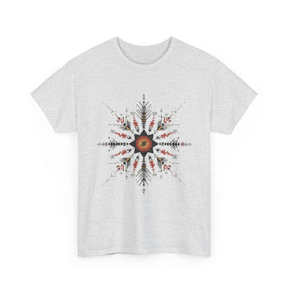 Boho Tribal Mandala Star Women's Cotton Tee, Ethnic Geometric Graphic T-Shirt, Festival Bohemian Style Gift, Bohemian Graphic Tee