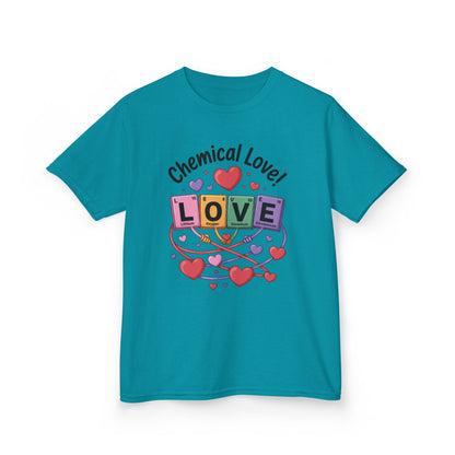 Kids Love Chemistry Girl Tee - Cute Gift for Science Lovers, Valentine's Day, Fun Classroom Wear, Adorable Kids Shirt, Colorful Kids Apparel
