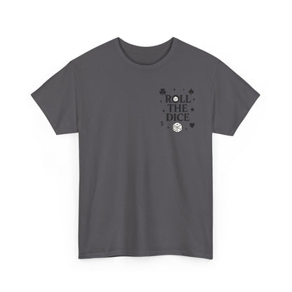 Queen of Luck Front & Back Print unisex T-Shirt, Roll the Dice Tee for Men, Vintage Gambling Shirt, Casino Gift, Poker Gift, Card Games Gift