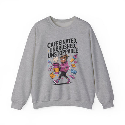Caffeinated Mom Sweatshirt, Funny Mom Life Quote,  Mother's Day Gift,New Mother Tired Mother Gift, Coffee Lover Gift, Coffee Addict Mom