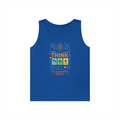 Think Tank Top for Men, Nerdy Chemistry Shirt, Periodic Table Funny Science Tank, Geeky STEM Gift for Him, Science Lovers Gift