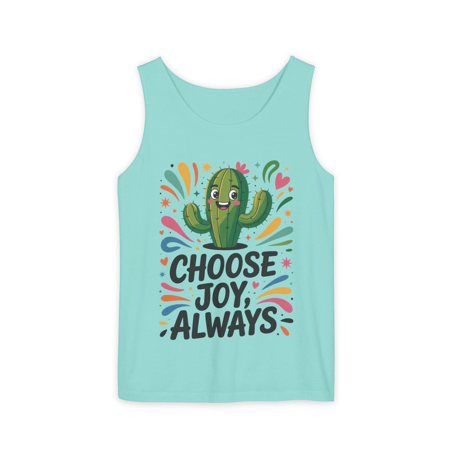 Joyful Cactus Womens Tank Top, Choose Joy Always, Summer Tank, Casual Wear, Gift for Friends, Trendy Top, Vacation Outfit