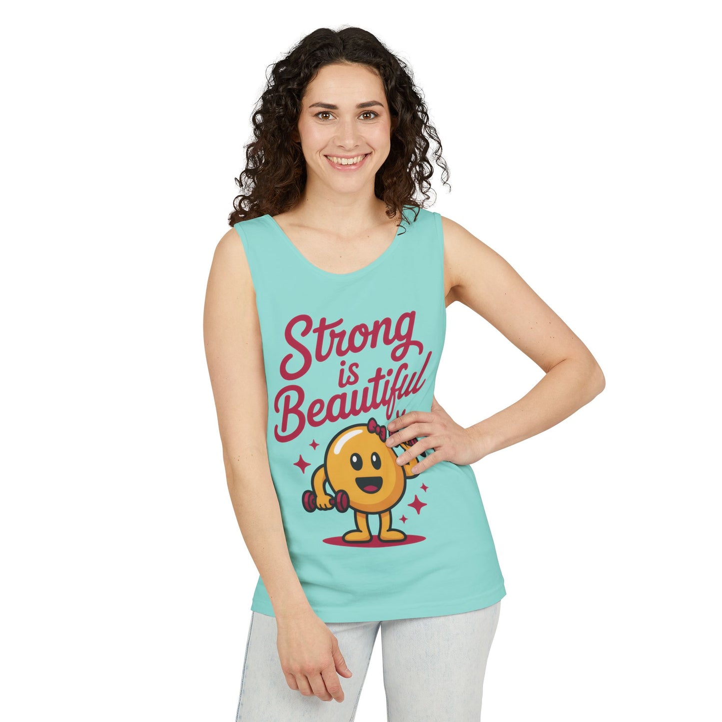 Strong is Beautiful Womens Tank Top, Cute Fitness and Gym Motivation Shirt, Workout Shirt, Exercise Top, Gift for Her, Summer Activewear