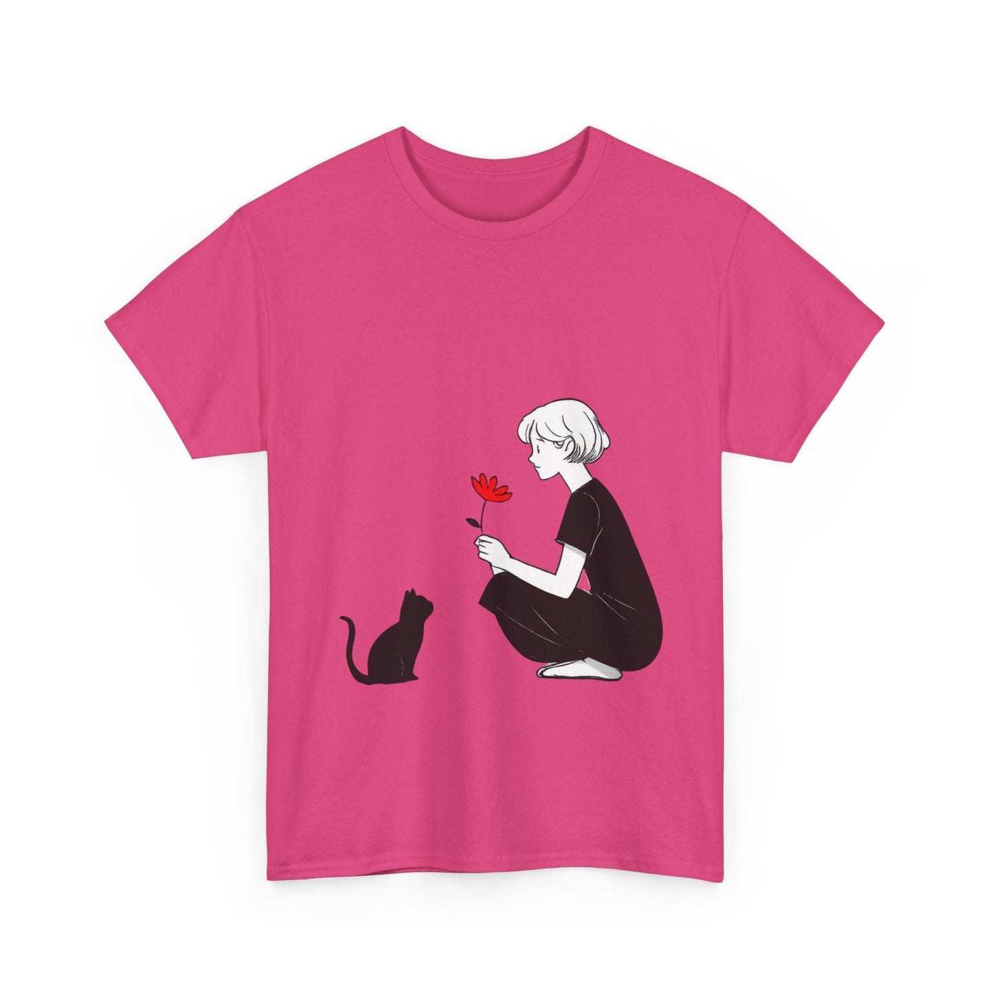 Cat Lover's Heavy Cotton Tee, Cute Cat Shirt, Pet Owner Gift, Animal Lover Apparel, Birthday Gift for Her, Women's Cotton T-Shirt, Cat Lover