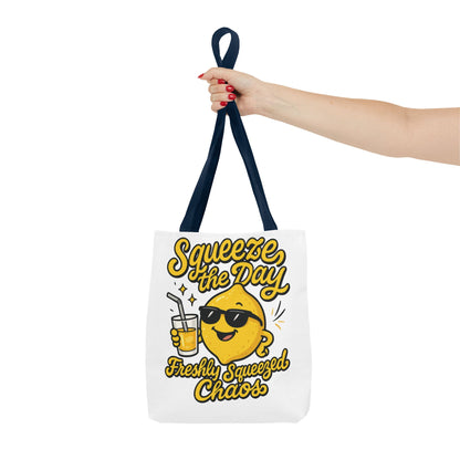 Lemon Themed Tote Bag, Squeeze the Day, Shopping Bag, Gift for Citrus Lovers, Eco-Friendly Carrier, Summer Accessory