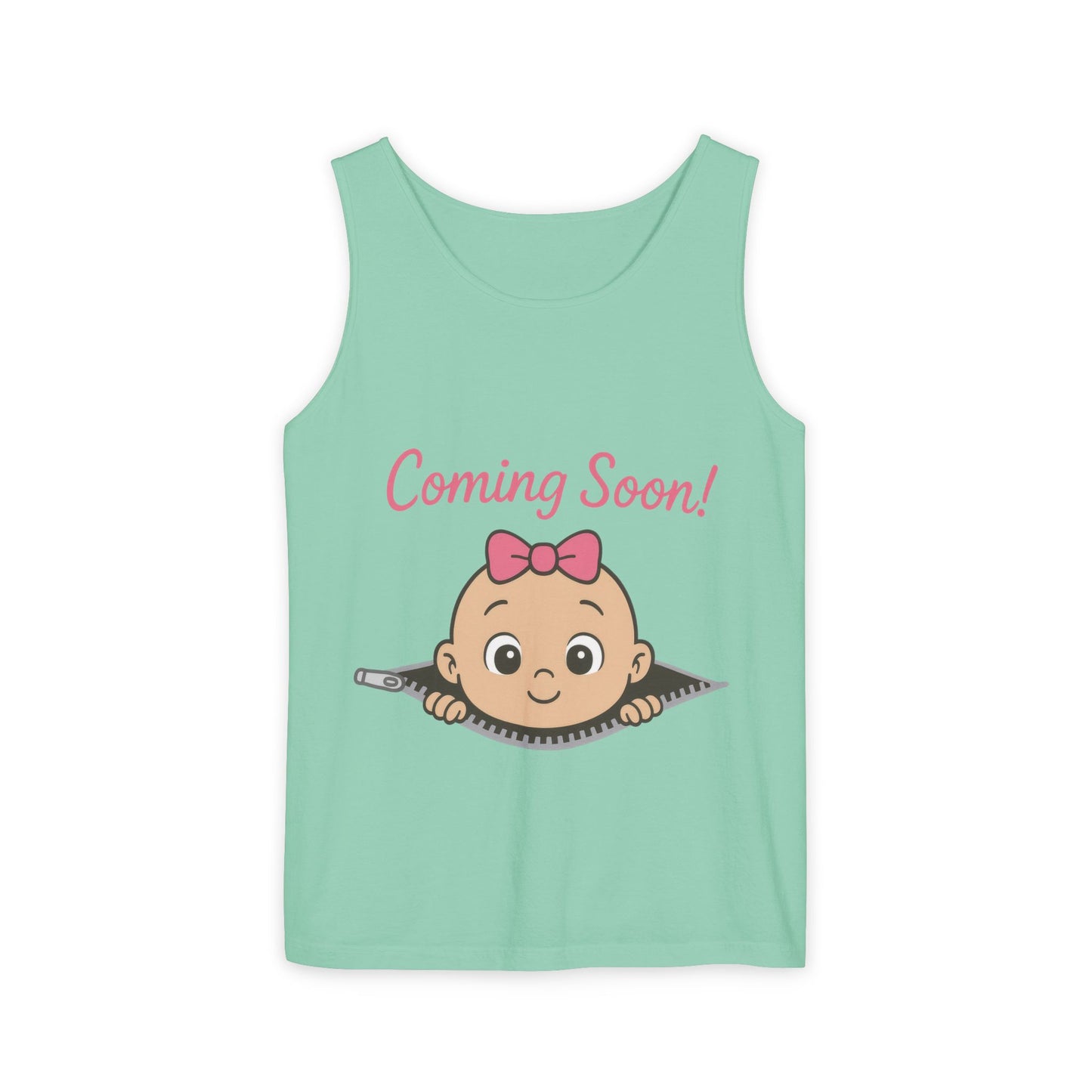 Coming Soon Maternity Tank Top, Cute Baby Girl Pregnancy Announcement Shirt, Expecting Mom Gift, Gender Reveal Tee, Baby Shower Gift