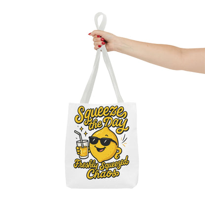 Lemon Themed Tote Bag, Squeeze the Day, Shopping Bag, Gift for Citrus Lovers, Eco-Friendly Carrier, Summer Accessory