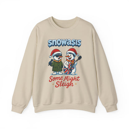 Snowasis Some Might Sleigh Men's Christmas Sweatshirt, Funny Rock Holiday Sweater