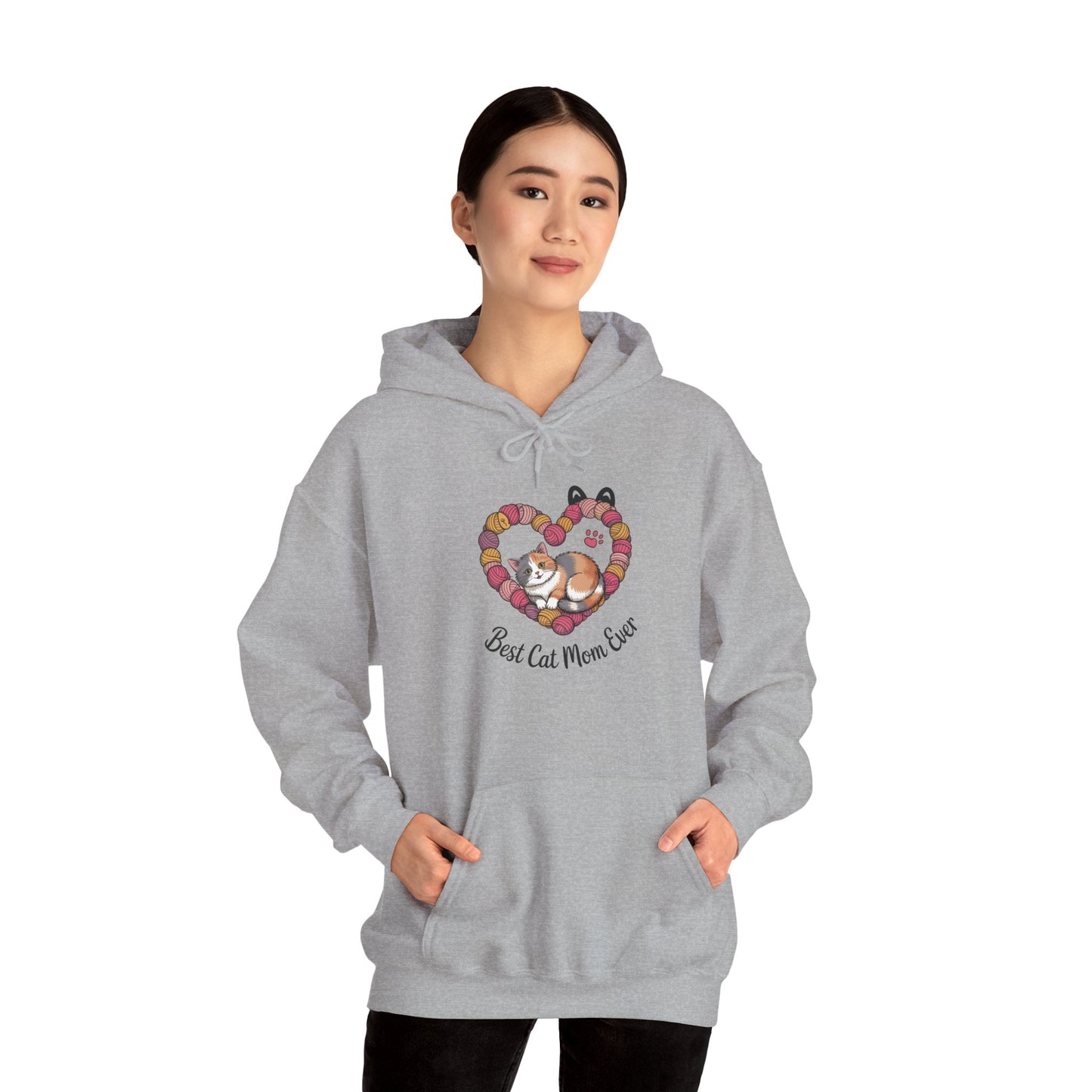 Best Cat Mom Ever Hoodie, Cozy Sweatshirt for Cat Lovers, Gift for Cat Moms, Feline Themed Apparel, Pet Lover Hoodie, Mother's Day Gift