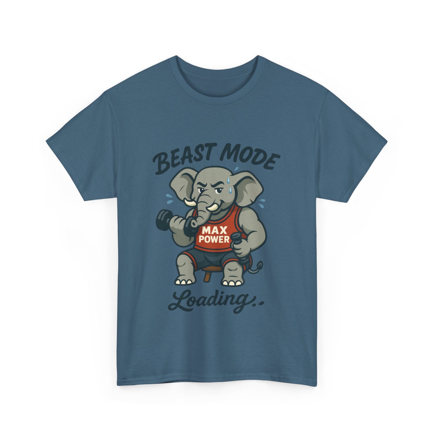 Beast Mode Elephant Gym Shirt, Funny Workout T-Shirt For Men, Max Power Fitness Tee, Beast Mode Loading Graphic, Gym Motivation Gift
