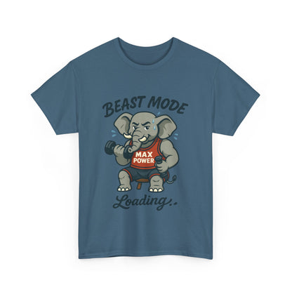 Beast Mode Elephant Gym Shirt, Funny Workout T-Shirt For Men, Max Power Fitness Tee, Beast Mode Loading Graphic, Gym Motivation Gift