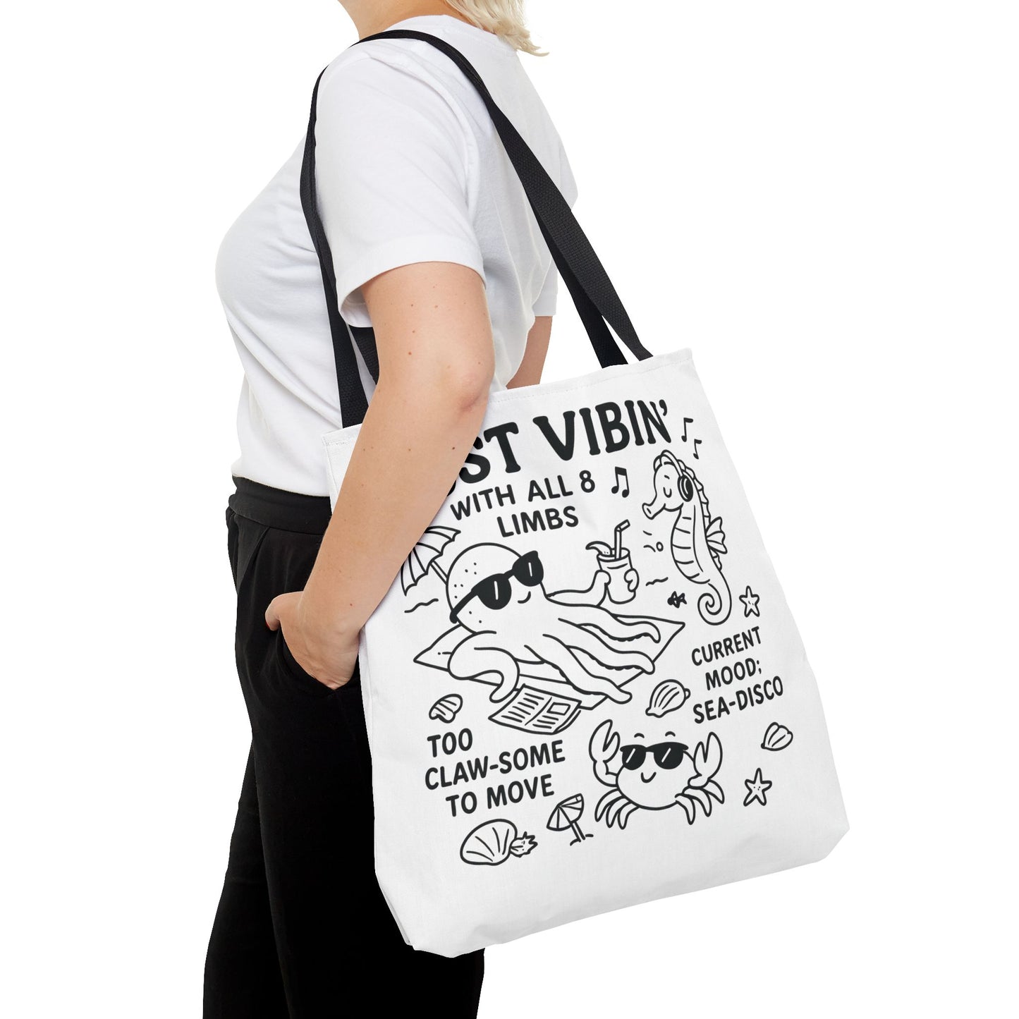 Fun Sea-Themed Tote Bag, Beach Accessories, Summer Vibes, Gift for Ocean Lovers, Reusable Shopping Bag, Cute Beach Tote