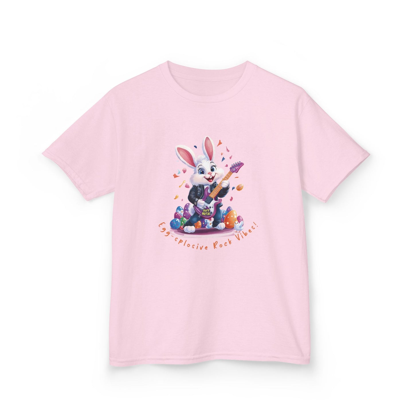 Explosive Rock Vibes Kids Tee - Fun Bunny Graphic T-Shirt for Young Rockstars
