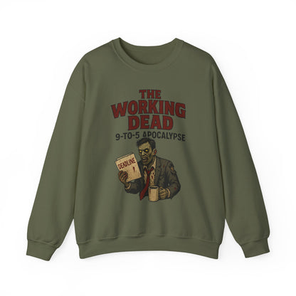 Men's The Working Dead 9-to-5 Apocalypse Sweatshirt, Funny Office Zombie Horror Pullover, Halloween Zombie Work Top