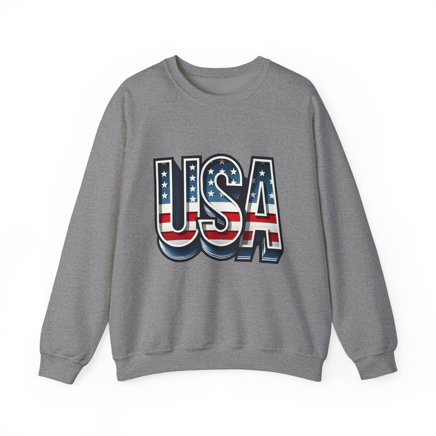USA Patriotic Crewneck Sweatshirt for All Seasons, Cozy Sweatshirt for Independence Day, Casual Wear, Gift for Friends and Family