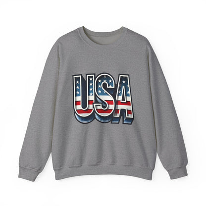 USA Patriotic Crewneck Sweatshirt for All Seasons, Cozy Sweatshirt for Independence Day, Casual Wear, Gift for Friends and Family
