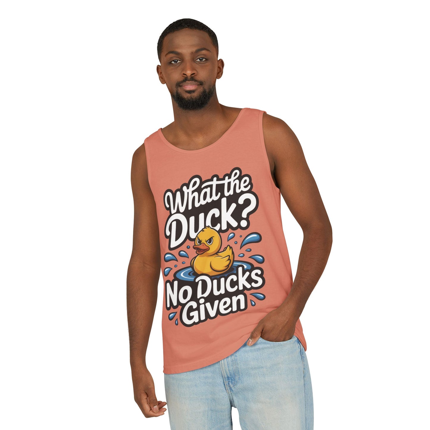Funny Duck Tank Top for Summer - No Ducks Given Tee - What The Duck Mens T-Shirt - Sarcastic Rubber Duck Graphic, Humor Gift For Him
