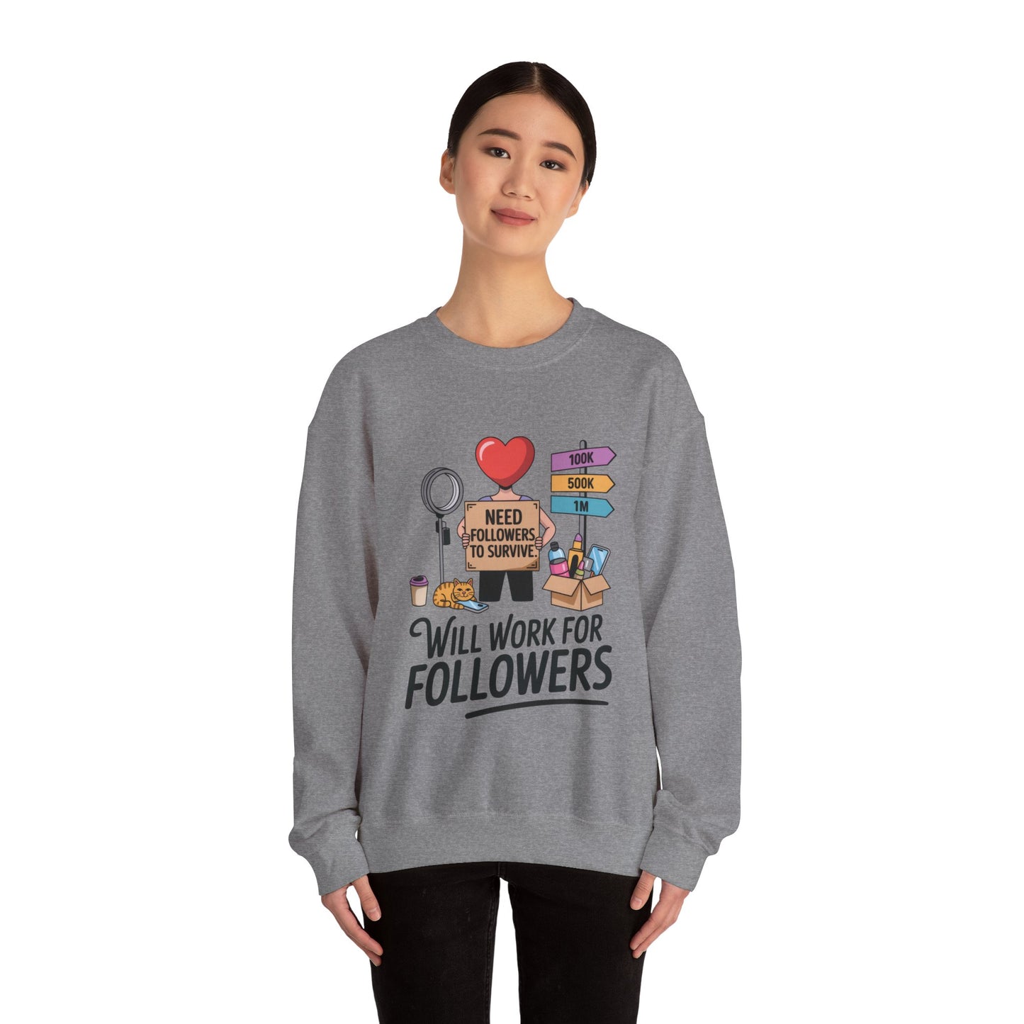 Funny Influencer Womens Sweatshirt, Social Media Sweatshirt, Humor Gifts, Crewneck for Influencers, Casual Wear, Womens Cozy Meme Top