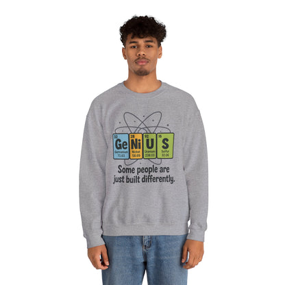 Funny Mens Genius Sweatshirt, Periodic Table Nerd Pullover, Smart Science Gift for Him, Genius Sweatshirt,  Science Lovers Gift