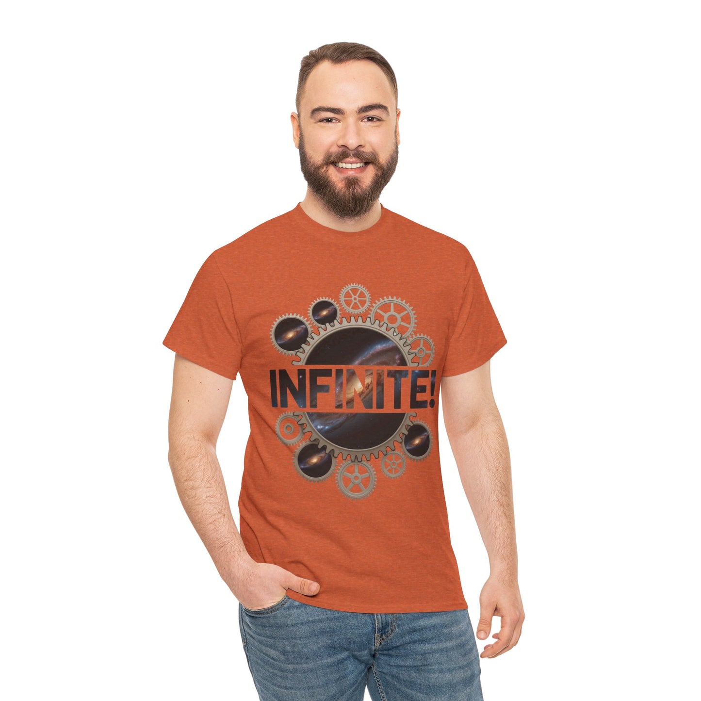 Steampunk Space Gears T-Shirt, Unisex Infinite Universe Graphic Tee, Cosmic Mechanical Design Tee for Sci-Fi & Engineering Lovers