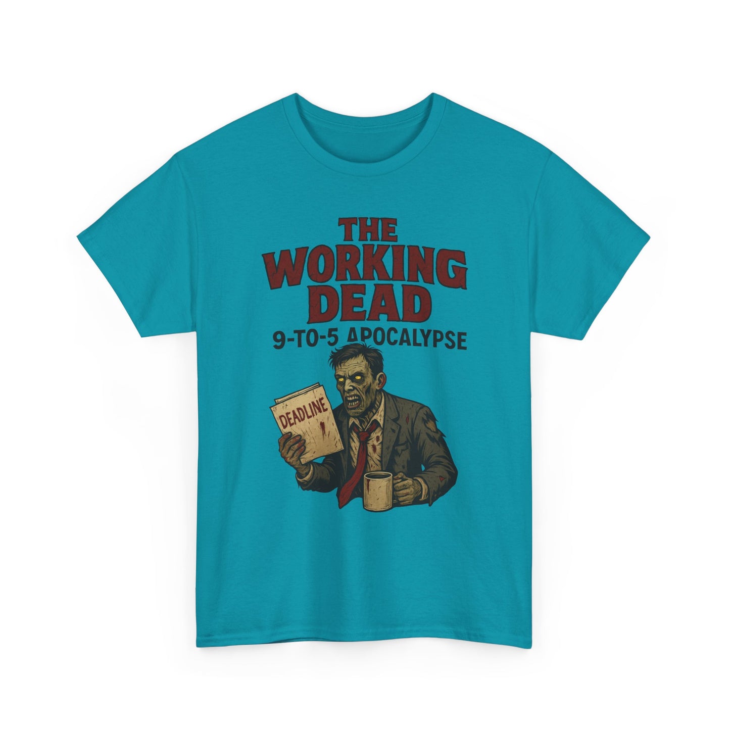 The Working Dead 9-to-5 Apocalypse Men's T-Shirt, Funny Horror Office Zombie Tee, Halloween Zombie Top, Work Humor Sweatshirt