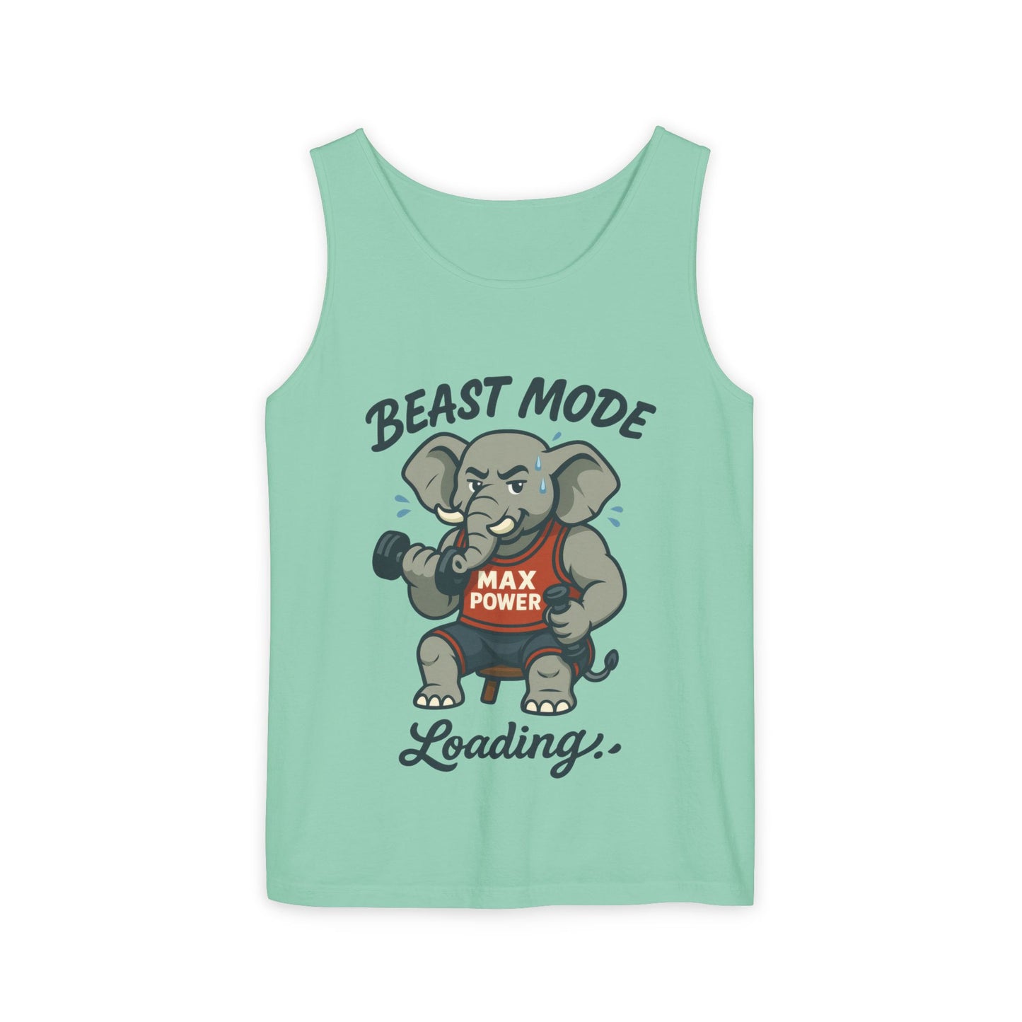 Beast Mode Elephant Gym Tank Top, Funny Workout Muscle Tank, Max Power Fitness Tank, Beast Mode Loading Mens Gym Top, Fitness Apparel