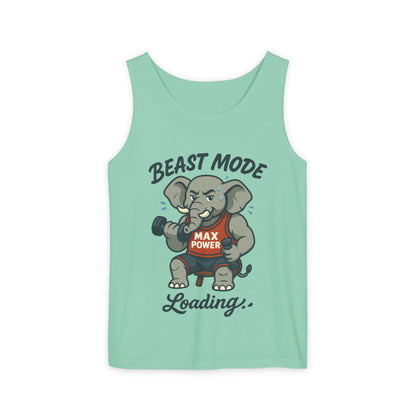 Beast Mode Elephant Gym Tank Top, Funny Workout Muscle Tank, Max Power Fitness Tank, Beast Mode Loading Mens Gym Top, Fitness Apparel