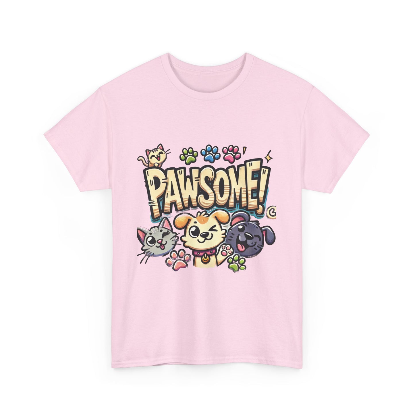 Pawsome Pets Unisex Heavy Cotton Tee, for Pet Lovers, Animal Enthusiasts, Gift for Animal Lovers, Cute Pet Shirt, Fun Animal Tee
