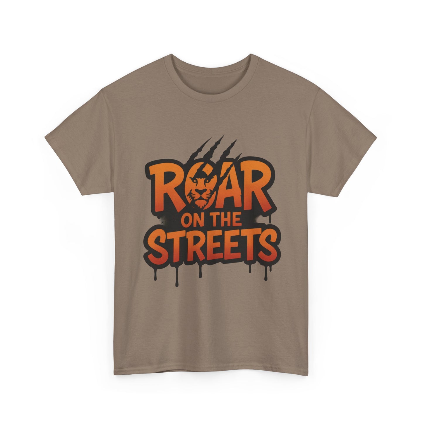 Roar on the Streets Lion Graphic Mens Urban T-Shirt, Lion Shirt