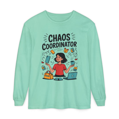 Chaos Coordinator Women's Long Sleeve, Mom Life Graphic Long Sleeve, Gift for Busy Moms, Multitasking Mom Gift, Cute Mother's Day Gift