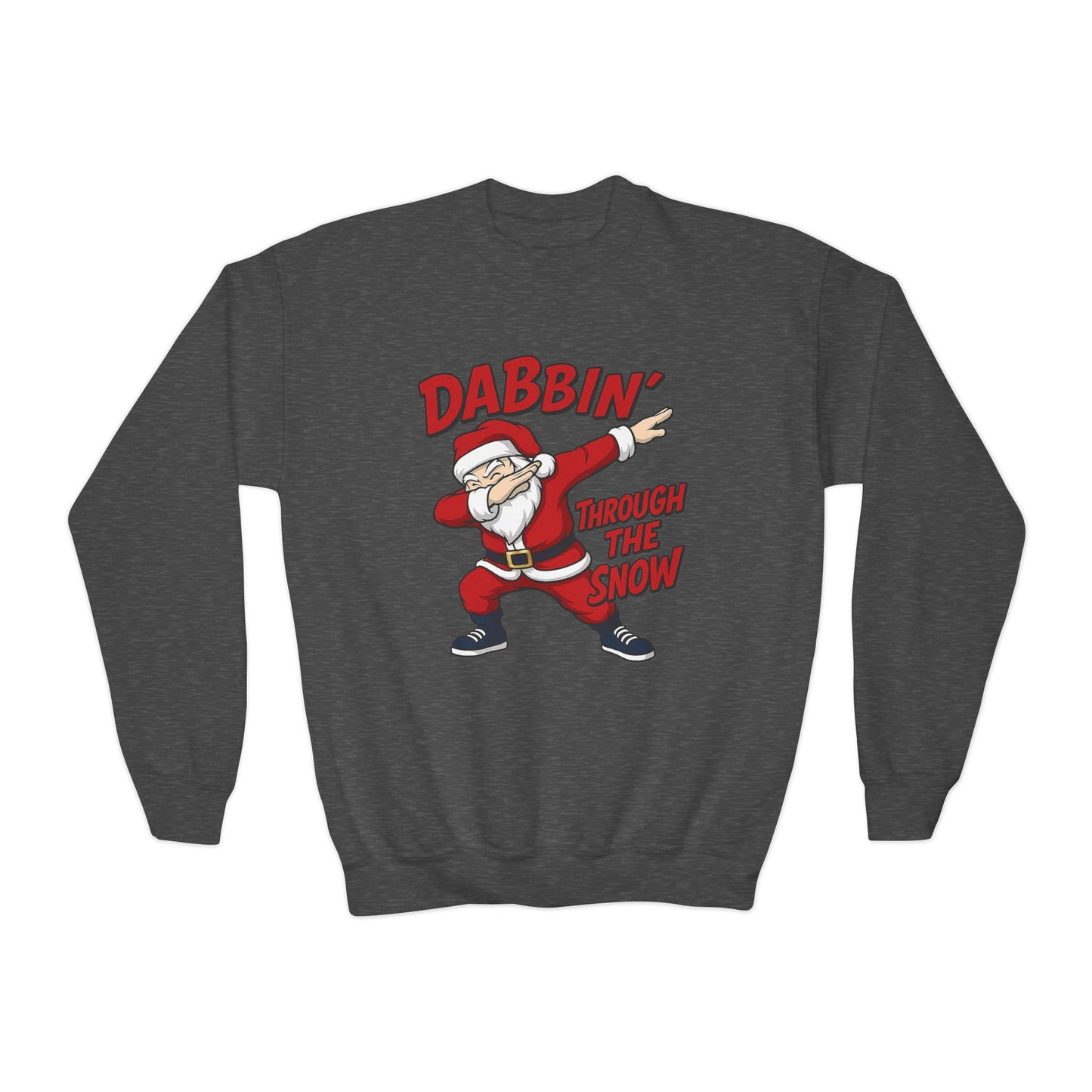 Dabbin Santa Youth Christmas Sweatshirt, Funny Holiday Jumper for Boys