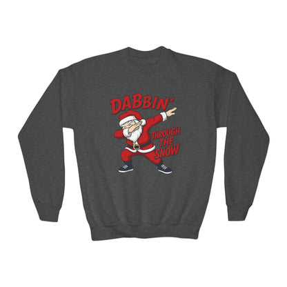Dabbin Santa Youth Christmas Sweatshirt, Funny Holiday Jumper for Boys