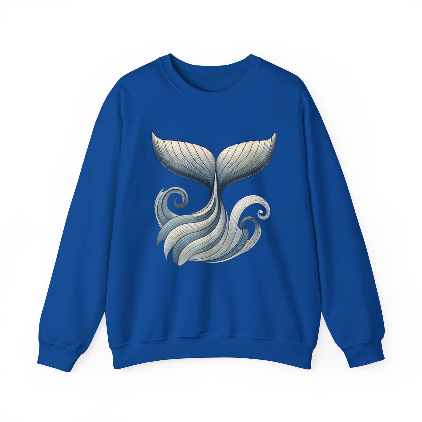 Whale Tail Ocean Sweatshirt, Unisex Heavy Blend Crewneck Sweatshirt, Nautical Coastal Sea Life Gift for Beach Lovers, Gift for Ocean Lovers