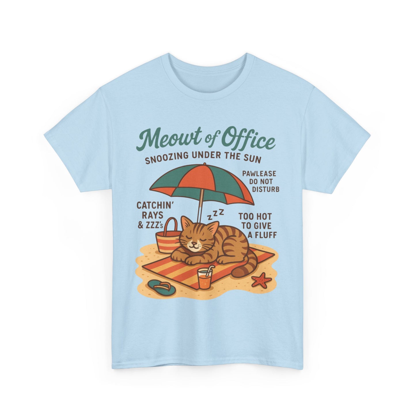 Cat Shirt, Cute Beach Cat Womens T-Shirt, Funny Summer Vacation Tee, Lazy Cat Humor Gift, Cat Lover T-Shirt, Vacation Humor Tee