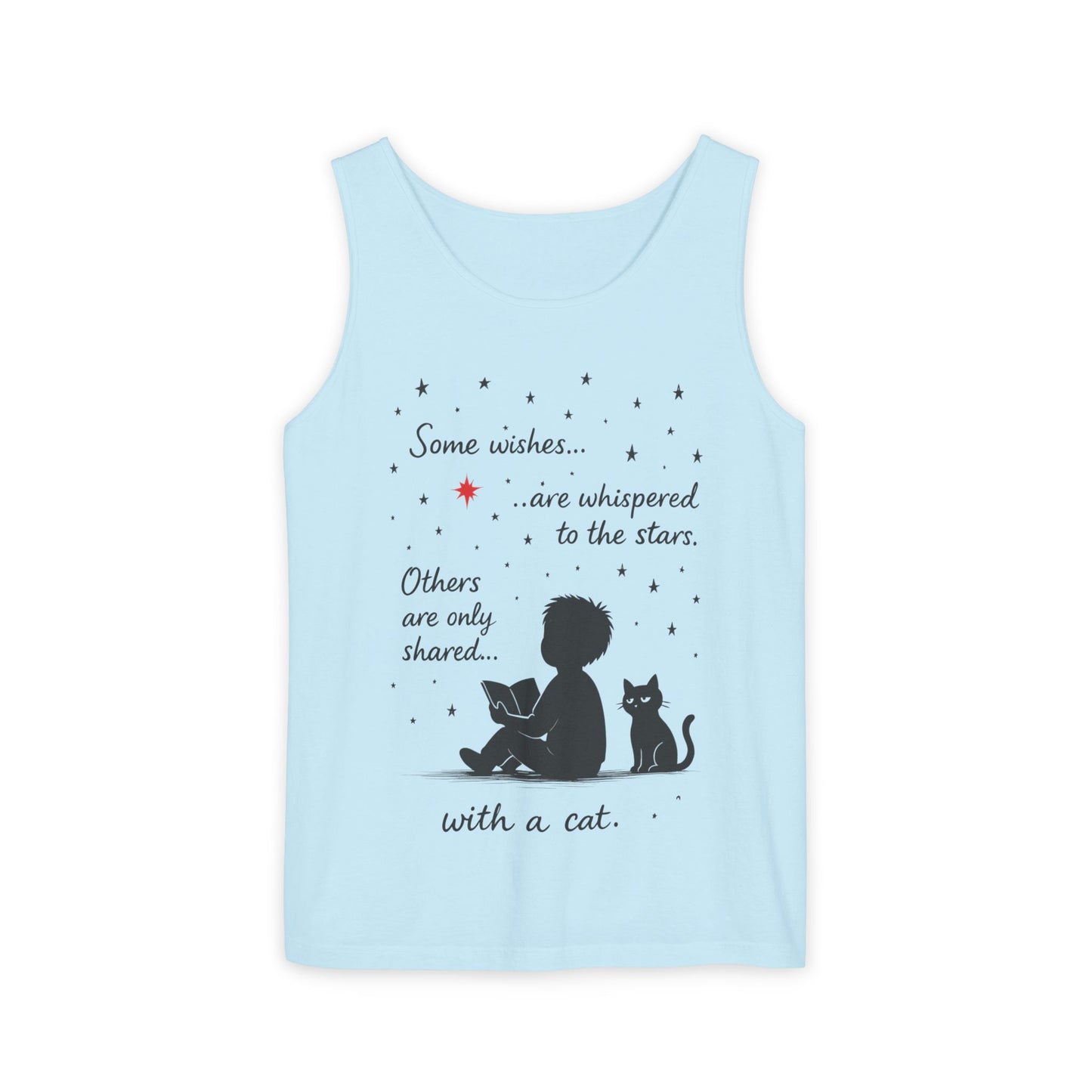 Whimsical Cat Lover's Tank Top, Inspirational Quote Top, Womens Garment-Dyed Summer Shirt, Gifts for Cat Moms, Casual Wear, Pet [...]