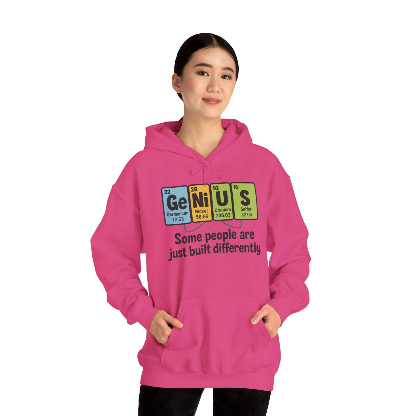 Funny Womens Genius Hoodie, Periodic Table Science Pullover, Nerdy Chemistry Sweatshirt for Her, Science Lover Apparel, Funny Chemistry Gift
