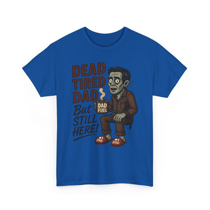 Dead Tired Dad Funny Zombie Coffee Men's T-Shirt, Father's Day Gift for Men, Dad Fuel Graphic Tee, Halloween Dad Tee