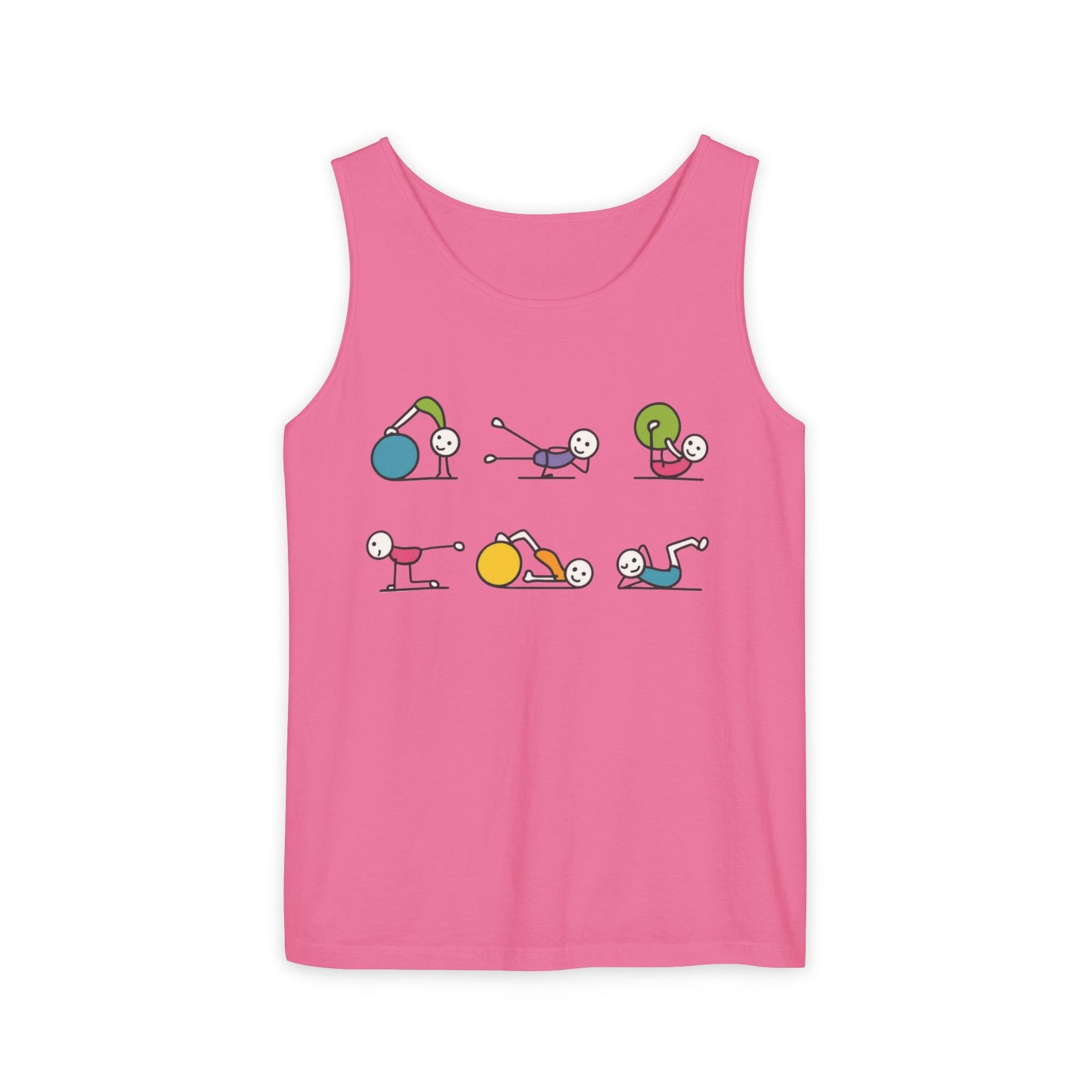 Womens Garment-Dyed Tank Top, Fit Fun Pilates Womens Tank Top, Cute Workout Shirt, Funny Yoga Gym Top for Women