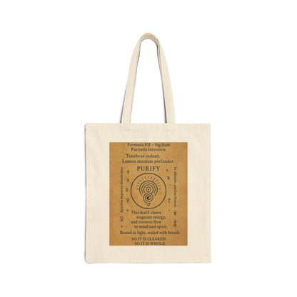Sigil of Inner Purity Tote Bag, Energy Cleansing Symbol, Mystic Spiral Bag, Witchy Mind Spirit Alignment Charm, Spiritual Purification Tote