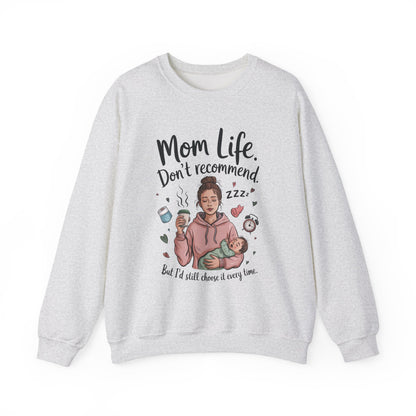 Mom Life Crewneck Sweatshirt, New Mom Gift, Cozy Everyday Wear, Funny Parent Apparel, Tired Mama Humor Tee