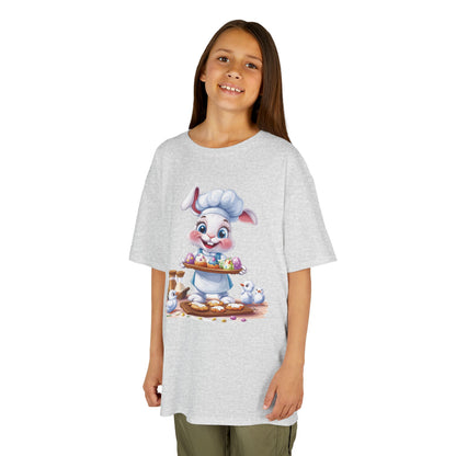 Easter Bunny Chef Kids T-Shirt, Cute Spring Baking Tee with Eggs, Toddler Easter Outfit, Bunny Holding Egg Tray Tee, Cute Animal Design