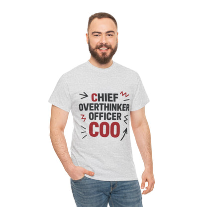Men's COO T-Shirt, Chief Overthinker Officer Funny Graphic Tee, Office Humor Shirt for Him