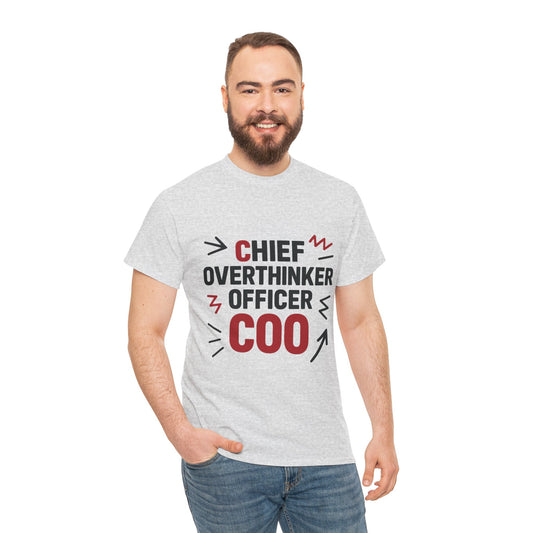 Men's COO T-Shirt, Chief Overthinker Officer Funny Graphic Tee, Office Humor Shirt for Him