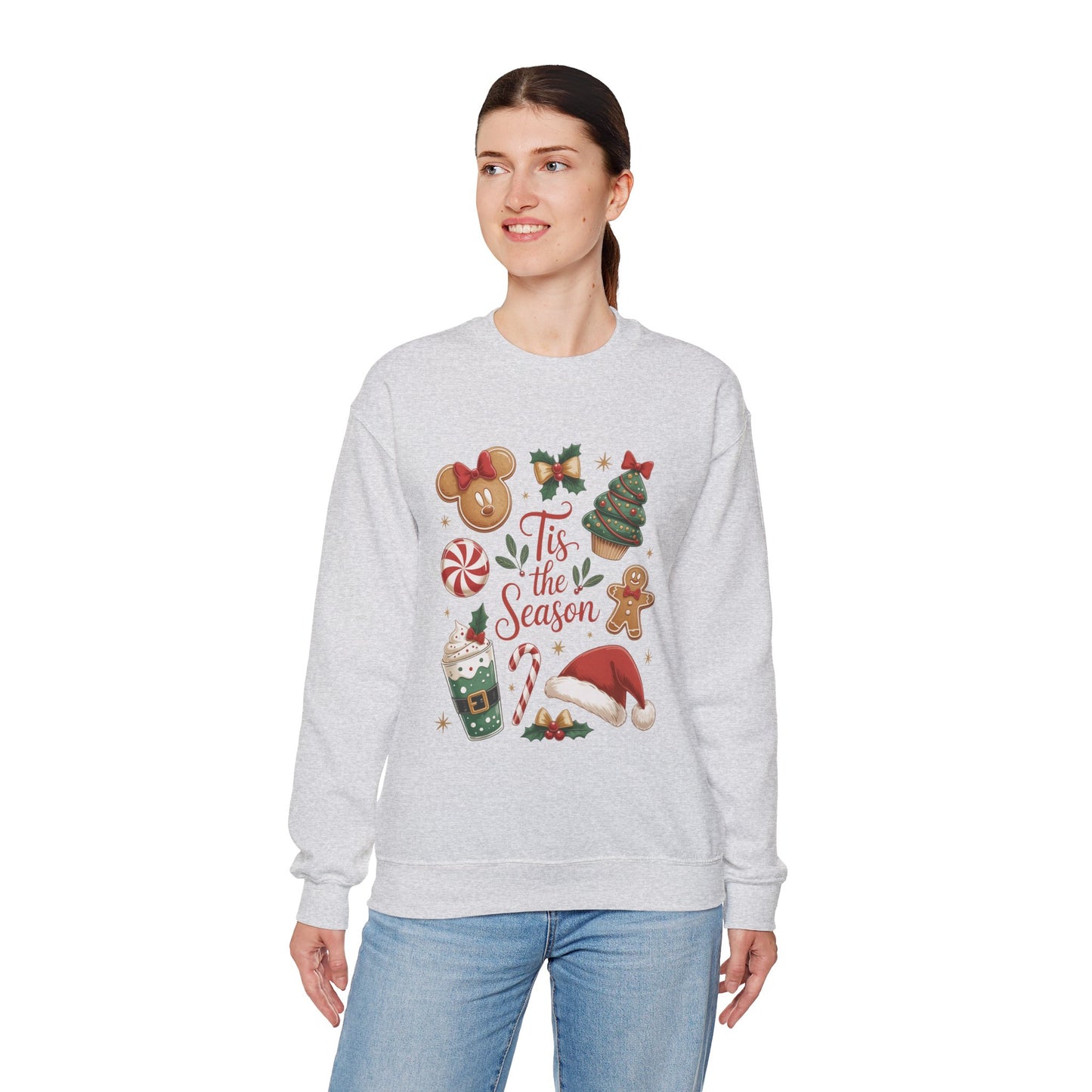 Women's Tis the Season Christmas Sweatshirt, Cozy Cookie - Cocoa Holiday Jumper, Women's Crewneck Sweatshirt