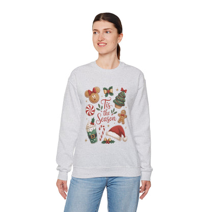 Women's Tis the Season Christmas Sweatshirt, Cozy Cookie - Cocoa Holiday Jumper, Women's Crewneck Sweatshirt